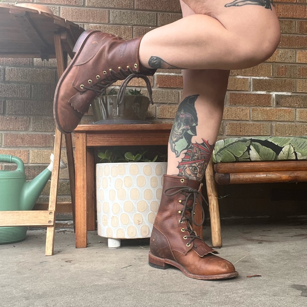 Chippewa Brown Lace Up Boots